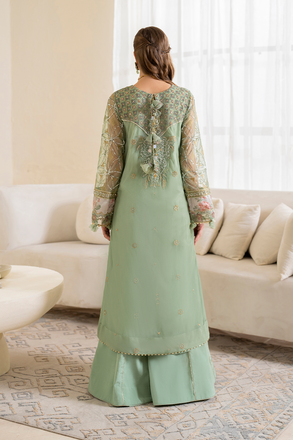 Iznik | Chinnon Chiffon | CC-41 Embroidered Net - House Of Hania