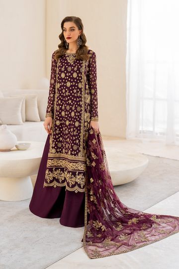 Iznik | Chinnon Chiffon | CC-42 Embroidered Chiffon - House Of Hania