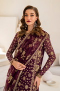 Iznik | Chinnon Chiffon | CC-42 Embroidered Chiffon - House Of Hania