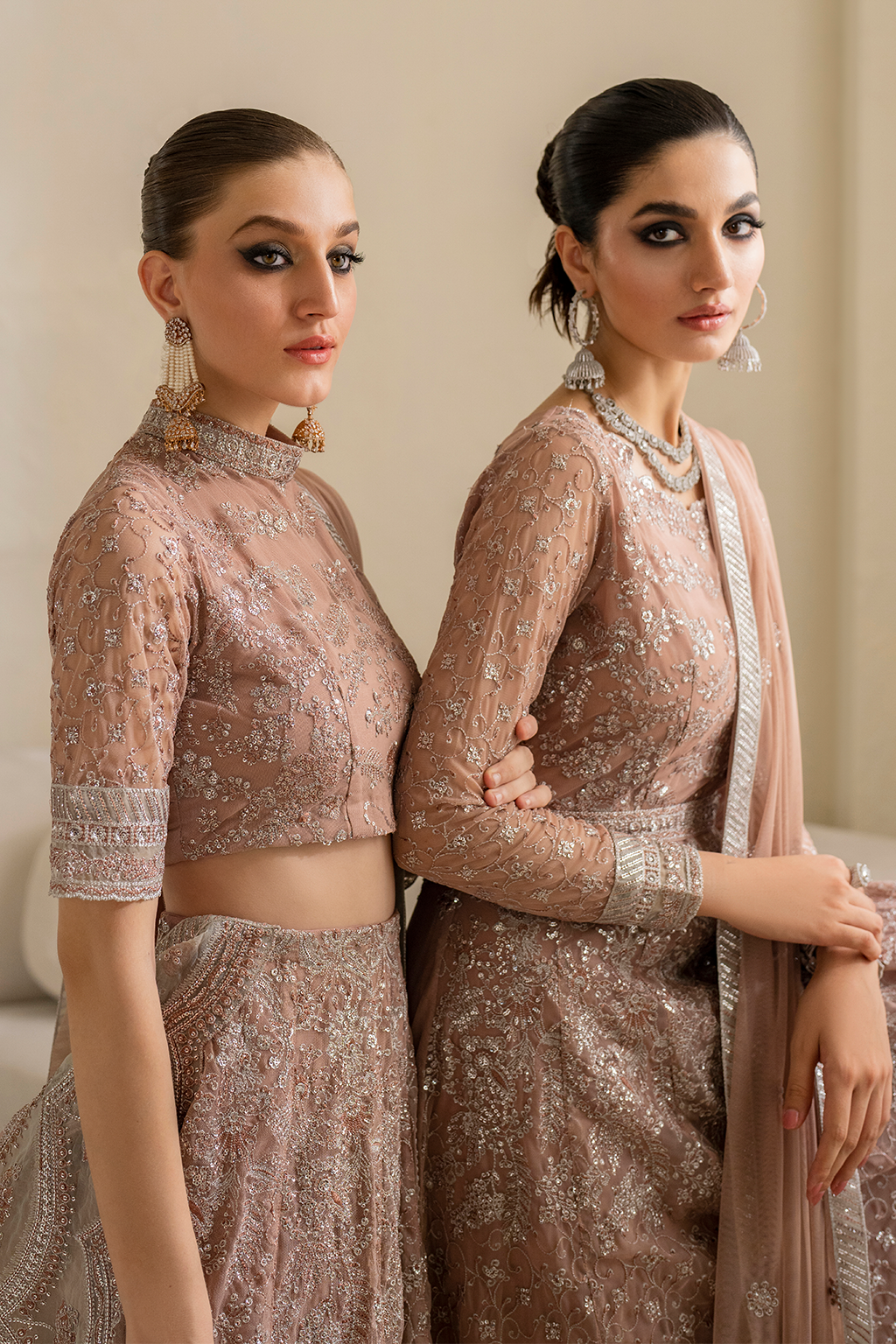 Iznik | Chinnon Chiffon | CC-43 Embroidered Net - House Of Hania