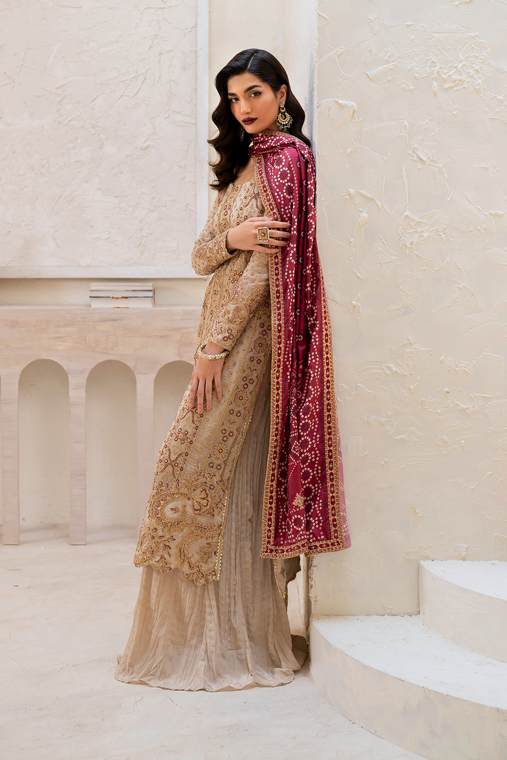 Iznik | Chinnon Chiffon | CC-44 Embroidered Chiffon - House Of Hania