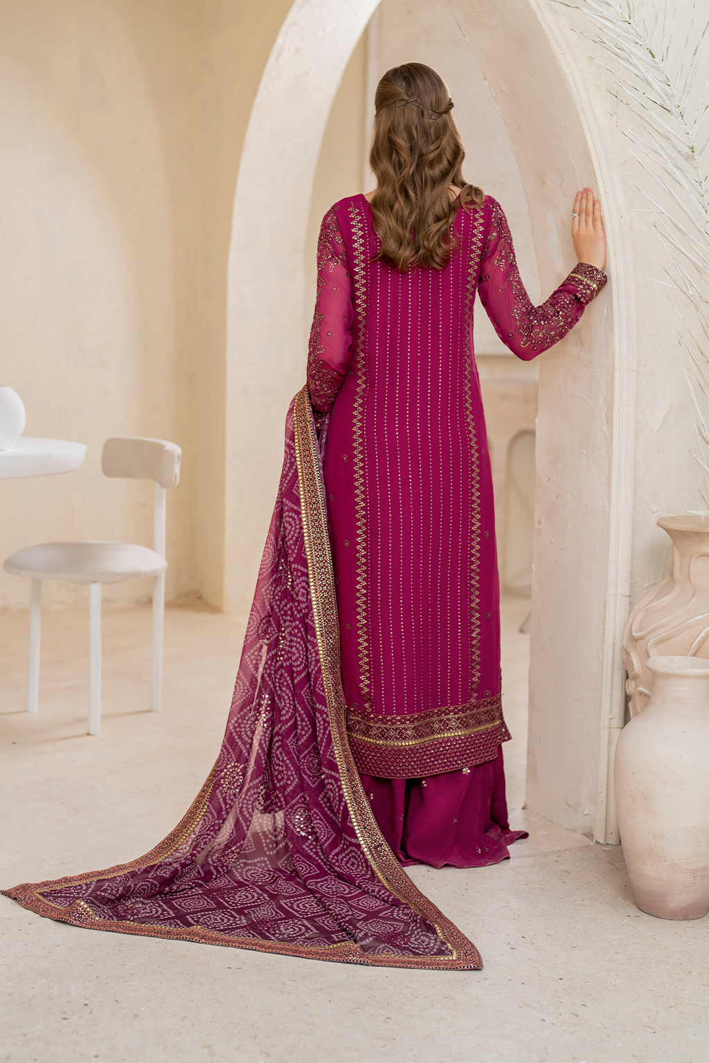 Iznik | Chinnon Chiffon | CC-45 Embroidered Chiffon - House Of Hania