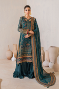 Iznik | Chinnon Chiffon | CC-46 Embroidered Chiffon - House Of Hania