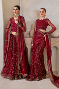 Iznik | Chinnon Chiffon | CC-49 Embroidered Net - House Of Hania