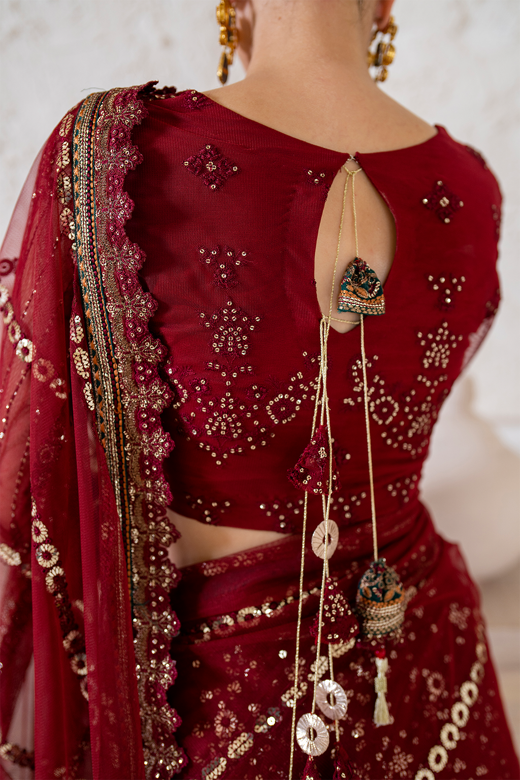 Iznik | Chinnon Chiffon | CC-49 Embroidered Net - House Of Hania