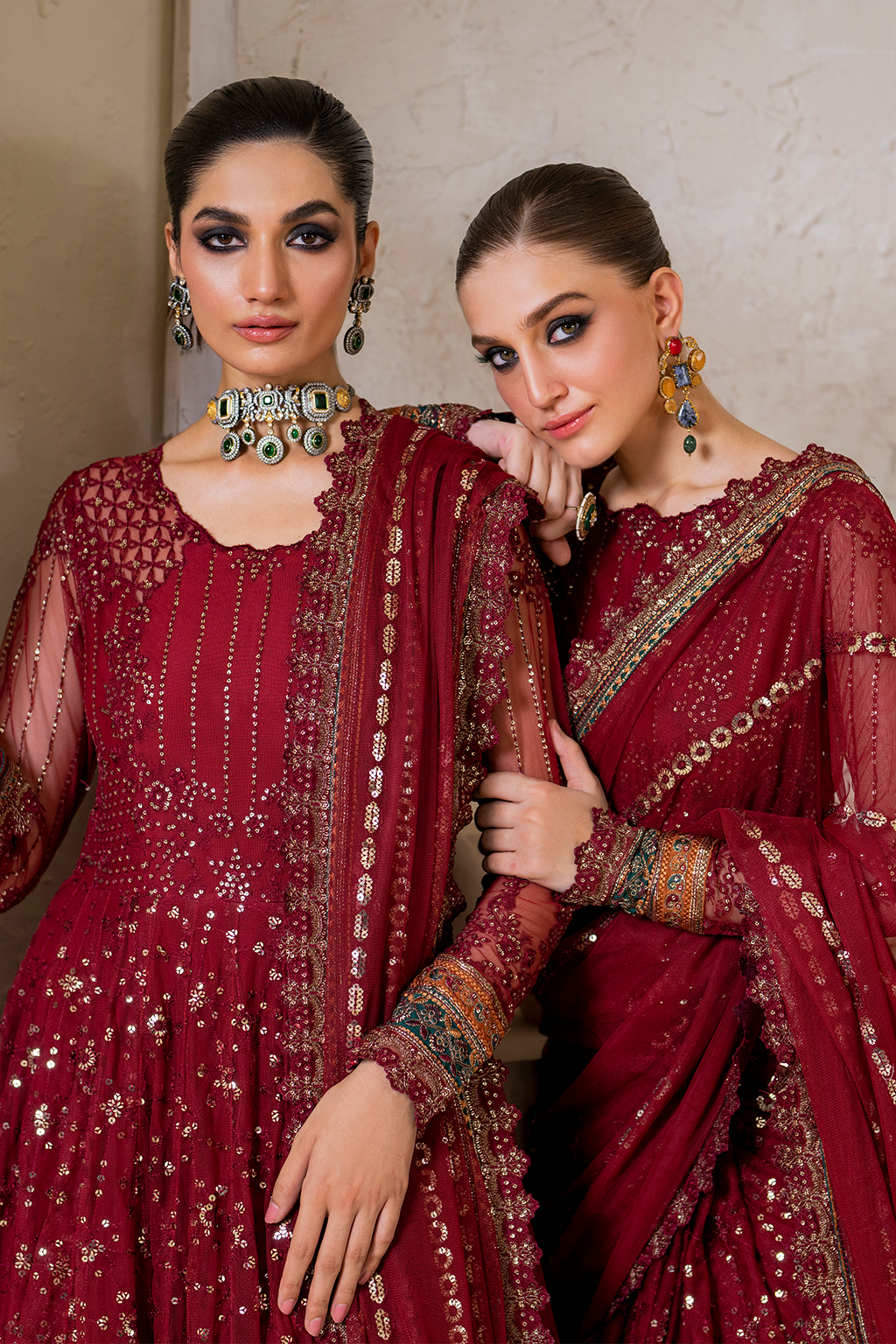 Iznik | Chinnon Chiffon | CC-49 Embroidered Net - House Of Hania