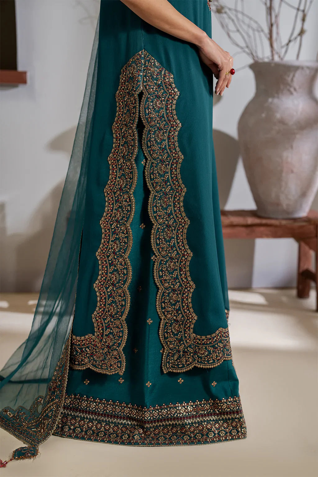 Iznik | Chinon Chiffon | CC-51 Embroidered Chiffon - House Of Hania