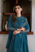 Iznik | Chinon Chiffon | CC-57 Embroidered Net - House Of Hania