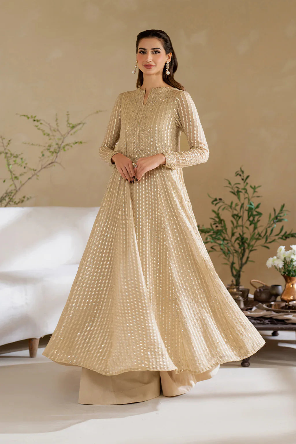 Iznik | Chinon Chiffon | CC-58 Embroidered Chiffon - House Of Hania