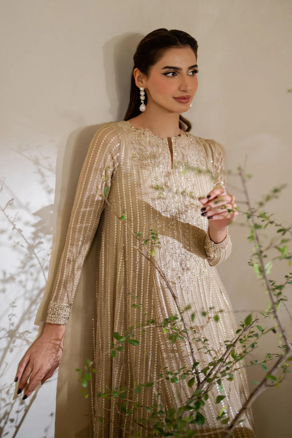Iznik | Chinon Chiffon | CC-58 Embroidered Chiffon - House Of Hania