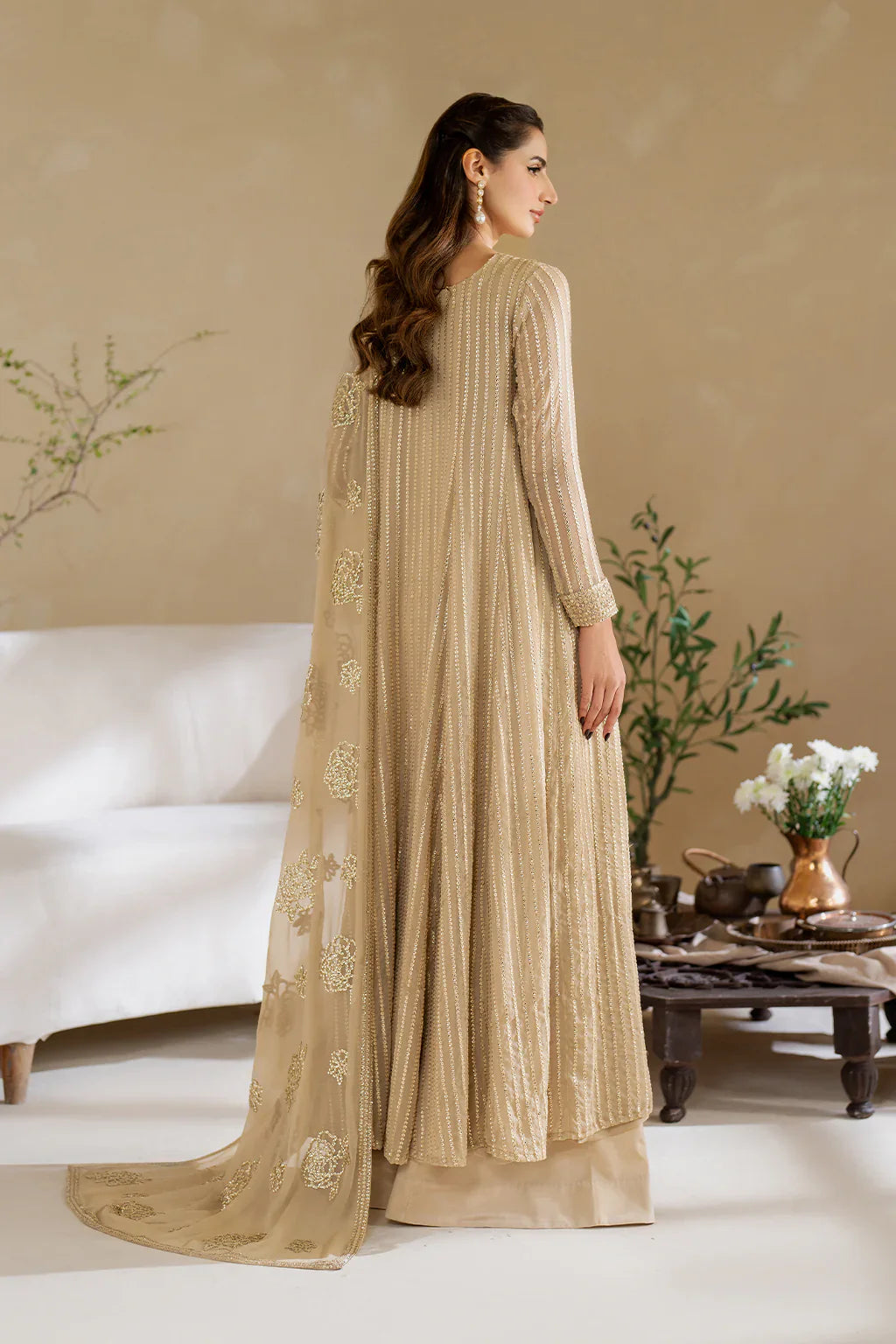 Iznik | Chinon Chiffon | CC-58 Embroidered Chiffon - House Of Hania