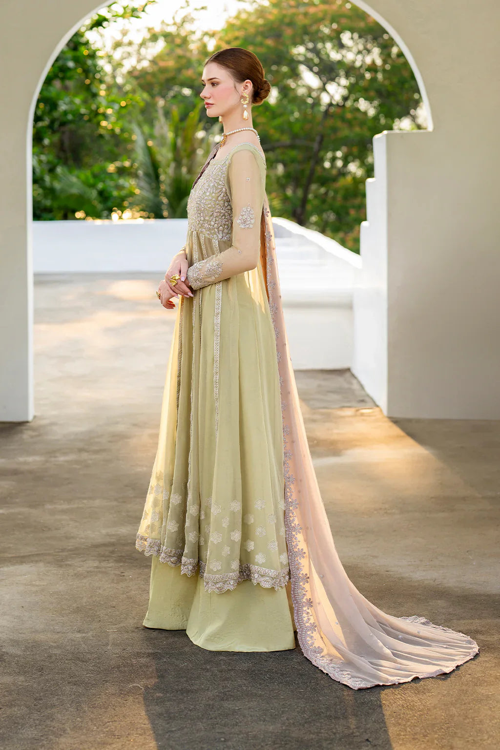 Iznik | Chinon Chiffon | CC-68 Embroidered Chiffon - House Of Hania