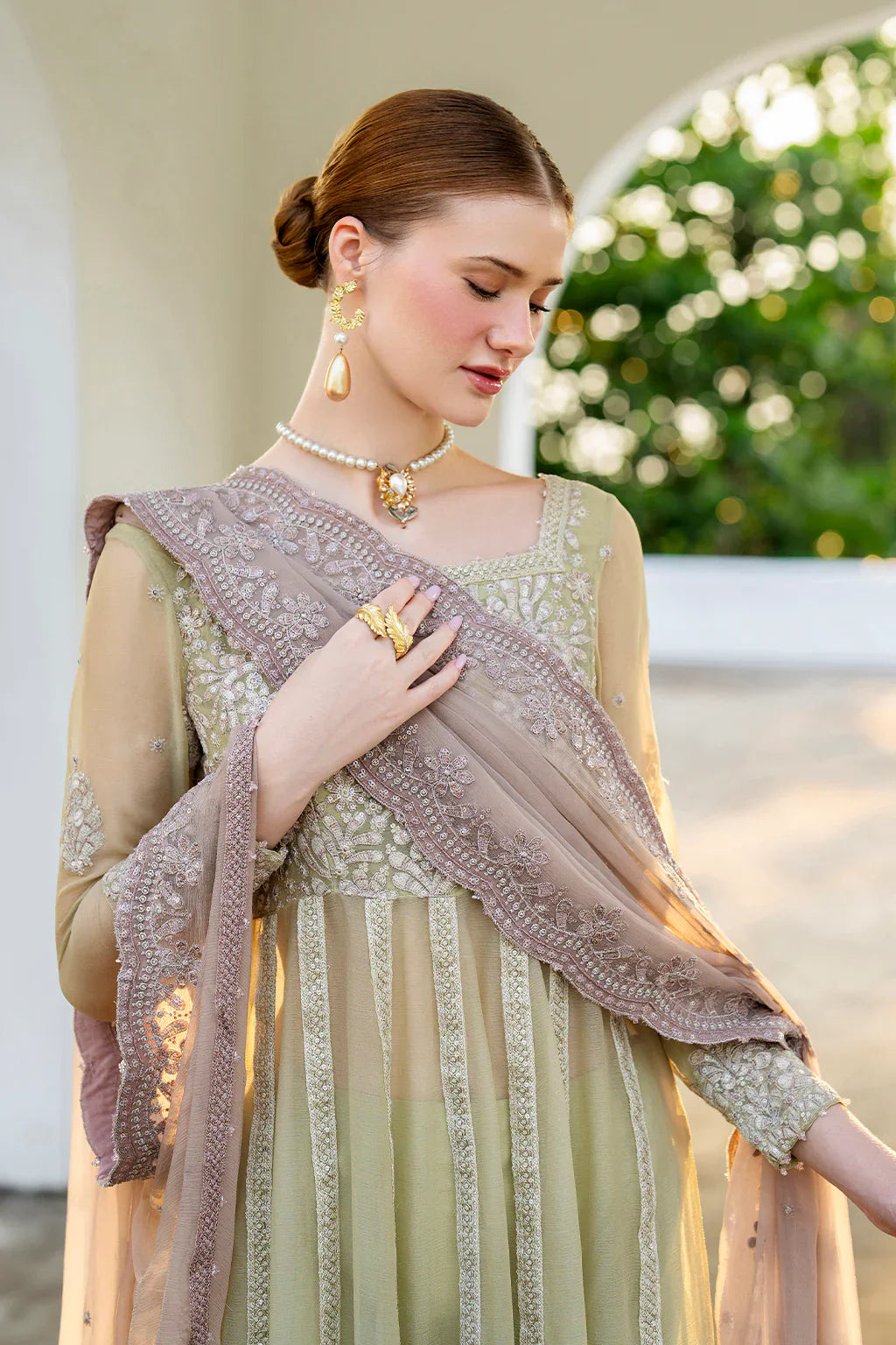 Iznik | Chinon Chiffon | CC-68 Embroidered Chiffon - House Of Hania