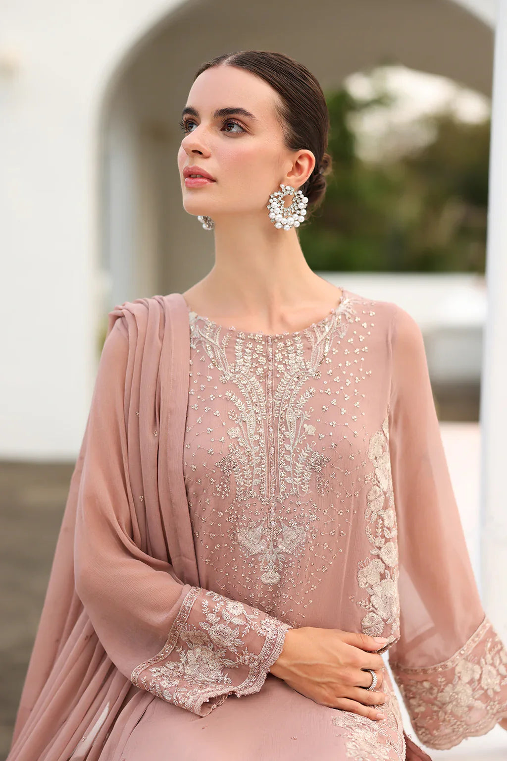 Iznik | Chinon Chiffon | CC-69 Embroidered Chiffon - House Of Hania