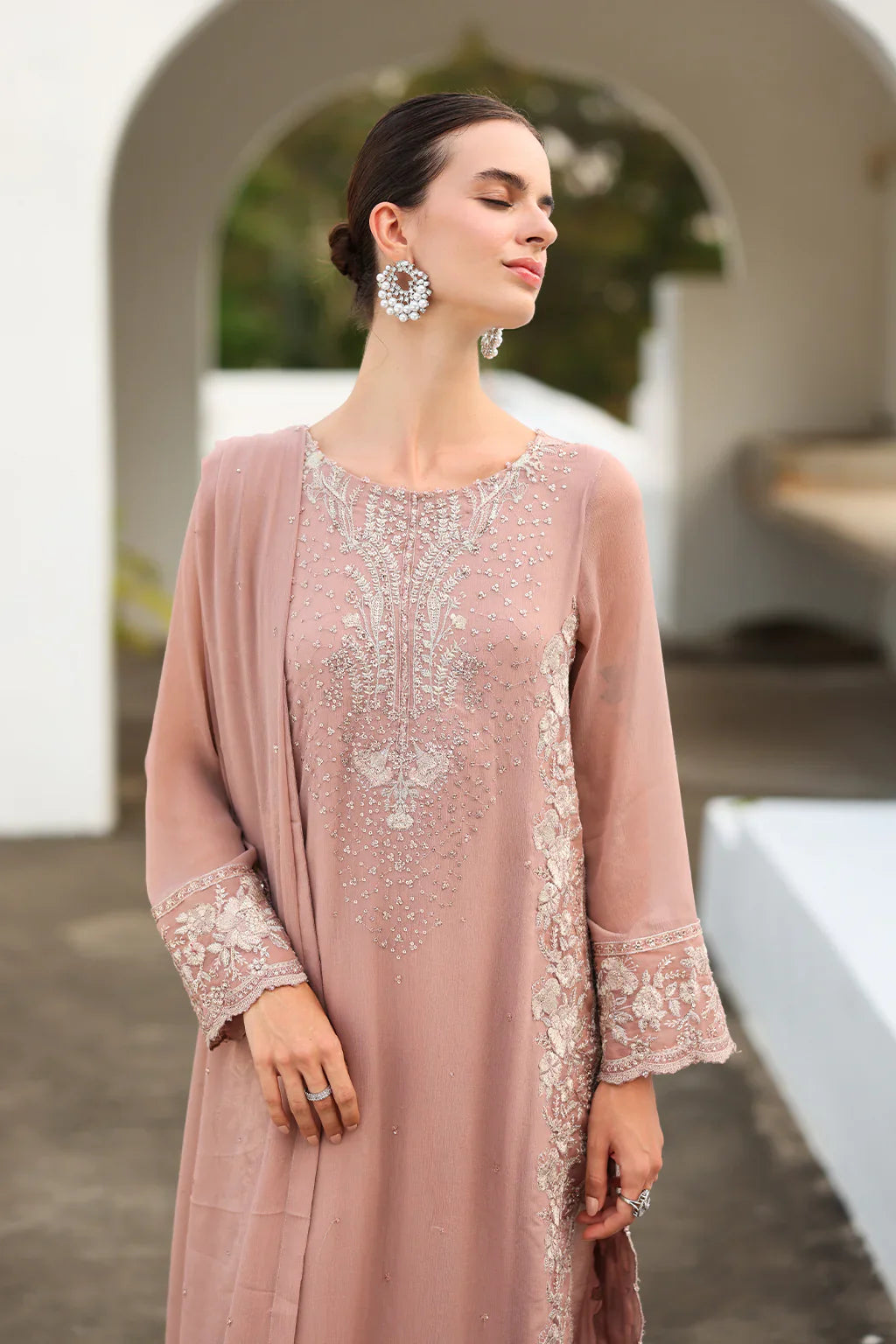 Iznik | Chinon Chiffon | CC-69 Embroidered Chiffon - House Of Hania