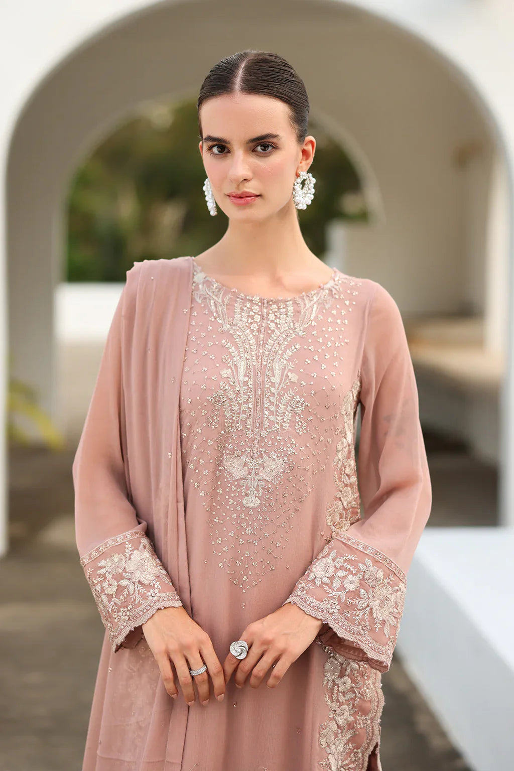 Iznik | Chinon Chiffon | CC-69 Embroidered Chiffon - House Of Hania