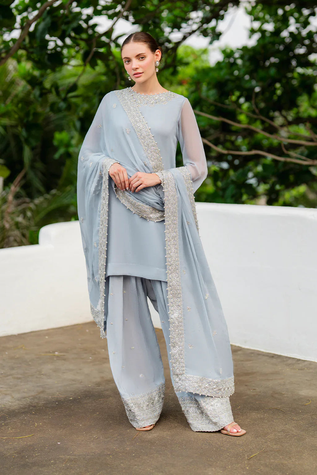 Iznik | Chinon Chiffon | CC-70 Embroidered Chiffon - House Of Hania
