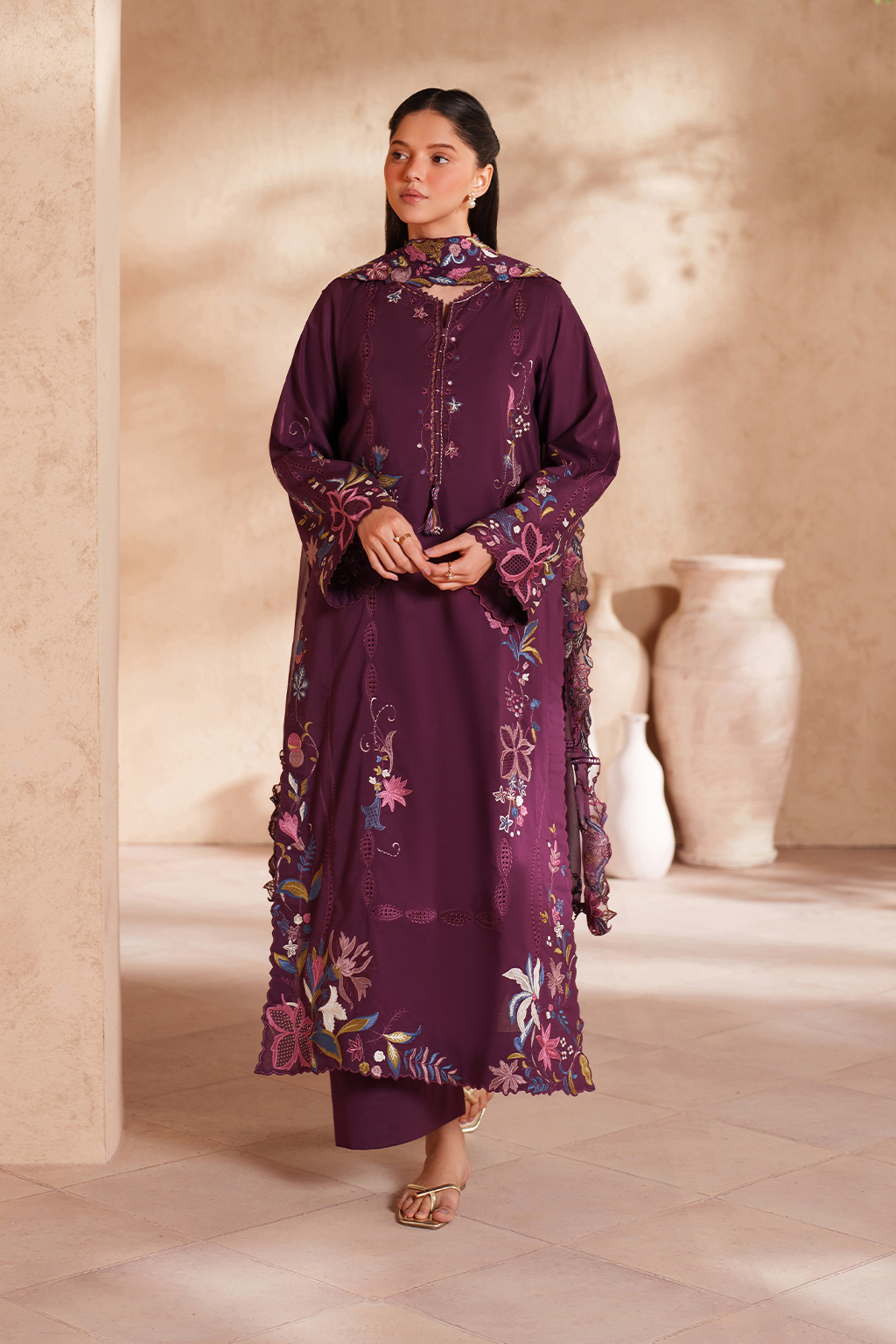 Iznik | Eid Lawn | EL-03 Embroidered Lawn - House Of Hania