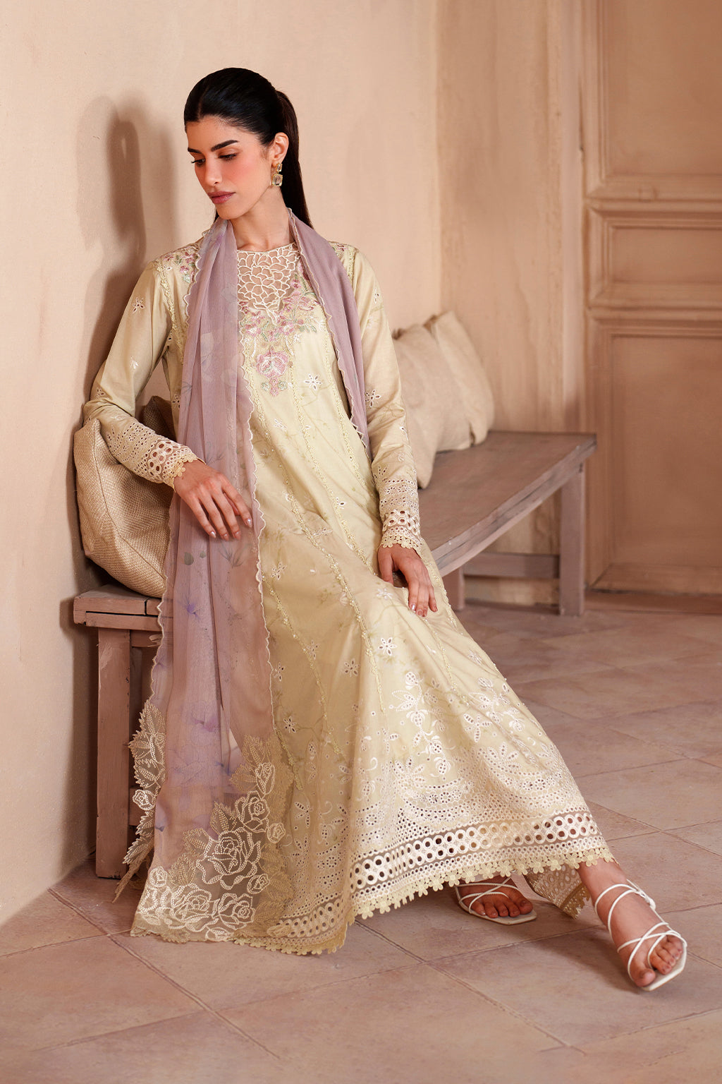 Iznik | Eid Lawn | EL-10 Embroidered Lawn - House Of Hania