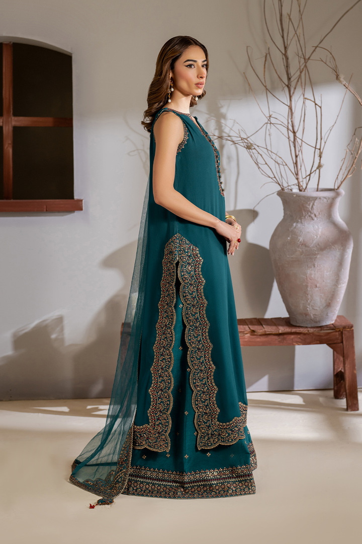 Iznik | Embroidered  Chiffon | CC-51 - House Of Hania