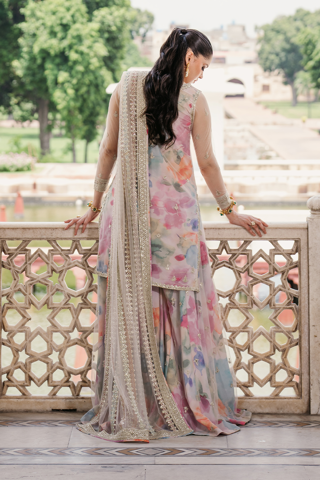 Iznik | Exclusive Formals | UE-312 Printed Georgette - House Of Hania