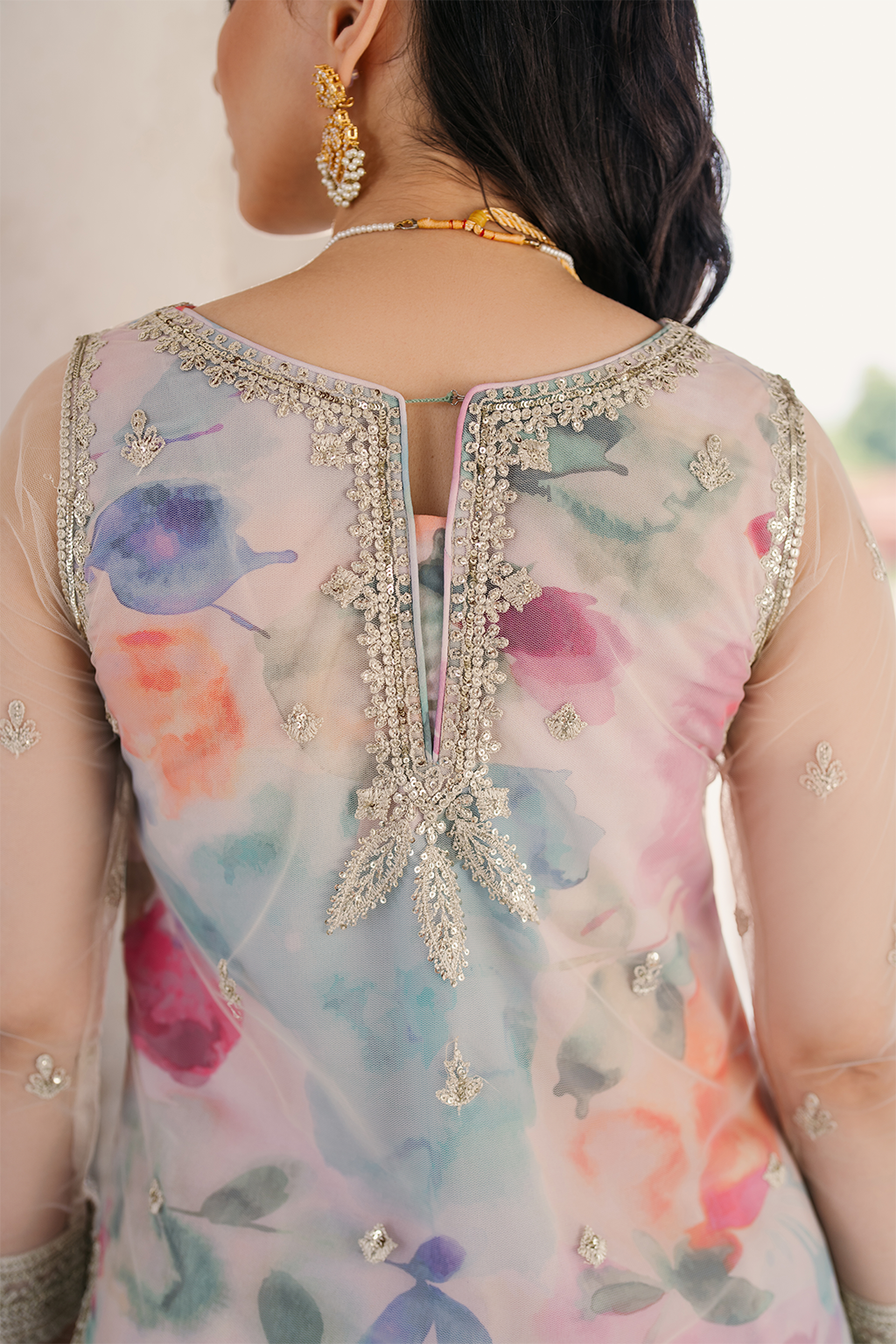 Iznik | Exclusive Formals | UE-312 Printed Georgette - House Of Hania