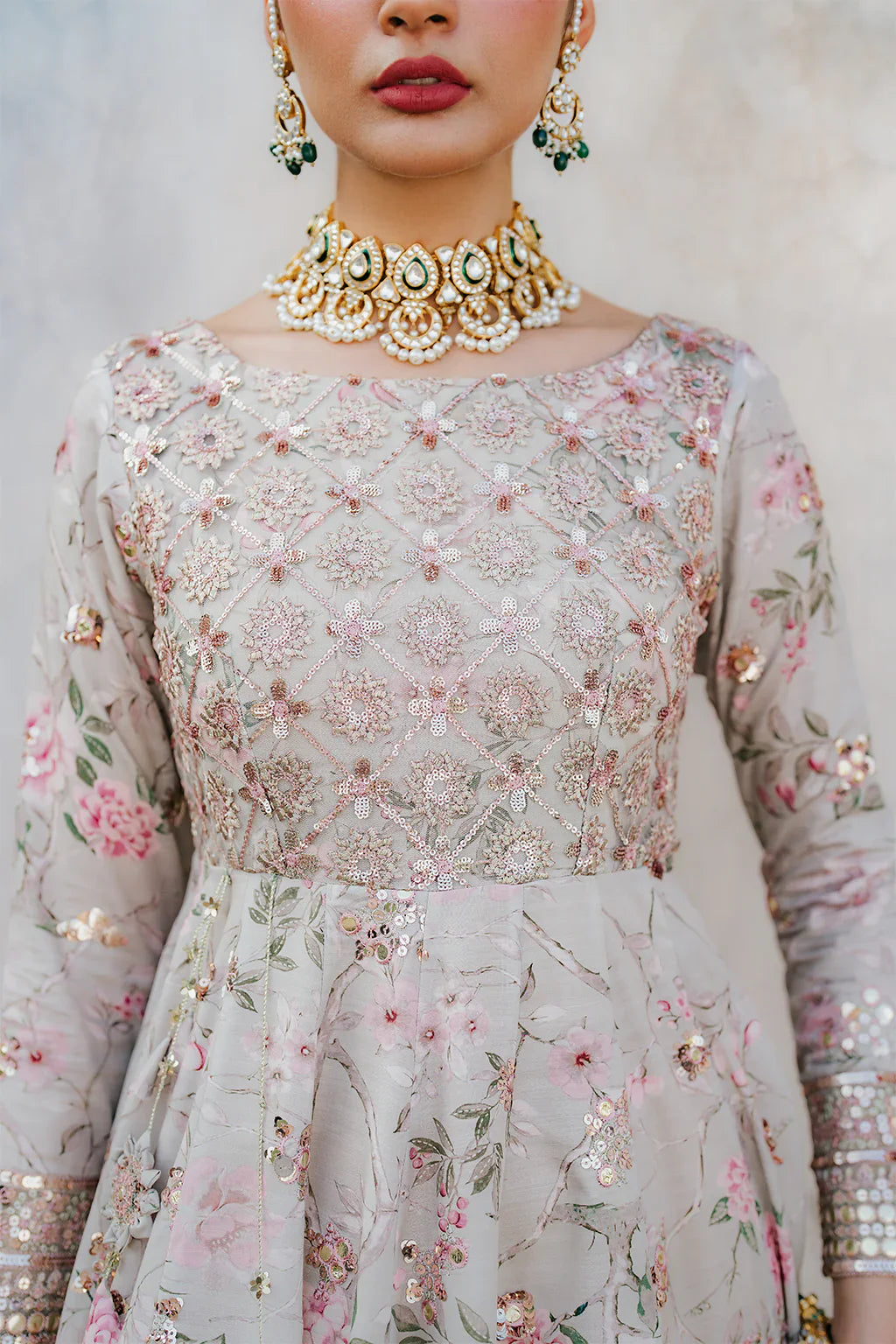 Iznik | Exclusive Formals | UE-313 Embroidered Raw Silk - House Of Hania