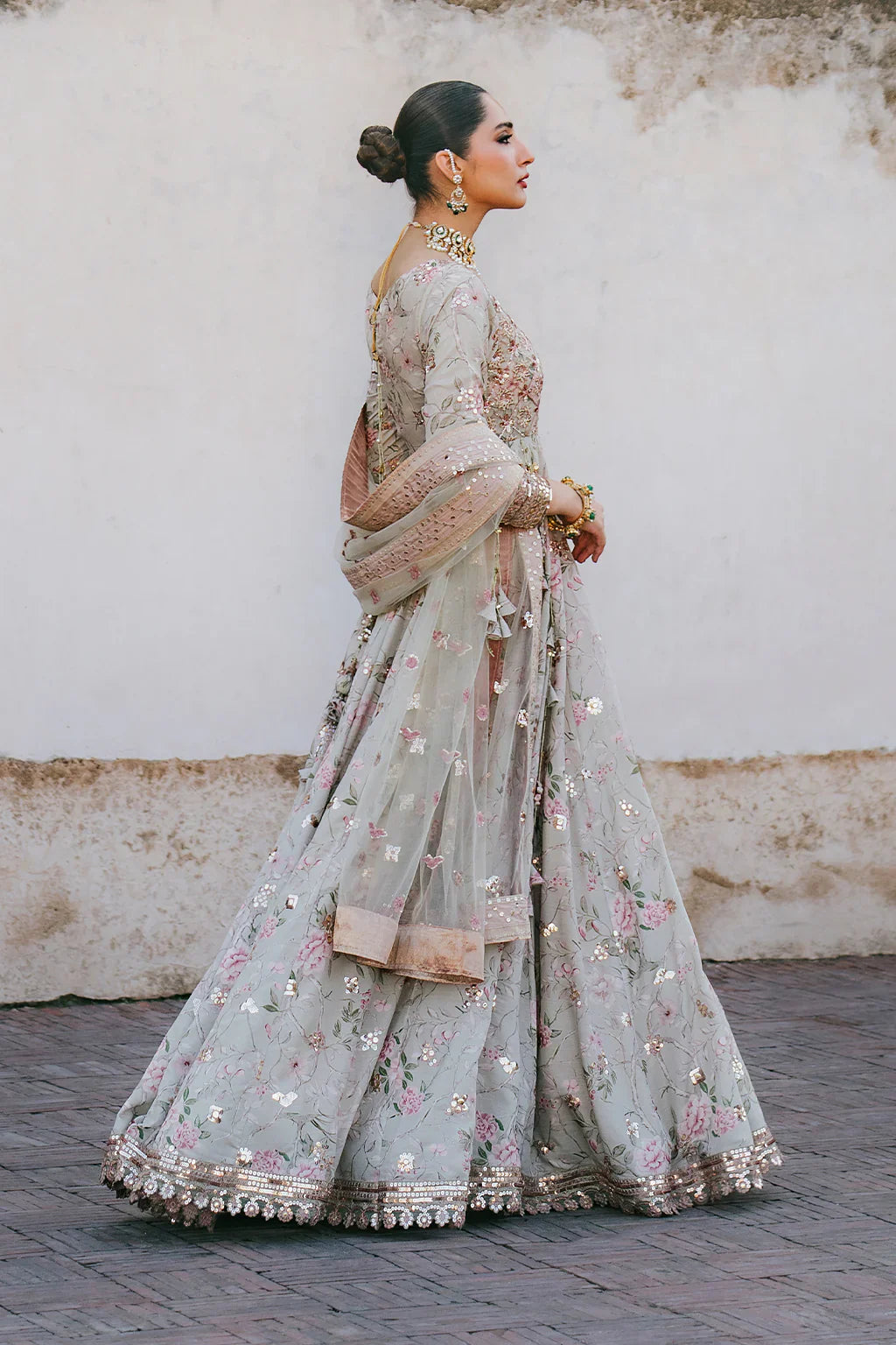 Iznik | Exclusive Formals | UE-313 Embroidered Raw Silk - House Of Hania