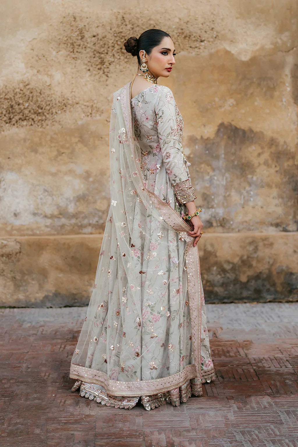 Iznik | Exclusive Formals | UE-313 Embroidered Raw Silk - House Of Hania