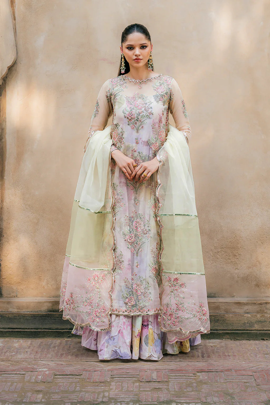 Iznik | Exclusive Formals | UE-320 Printed Raw Silk - House Of Hania