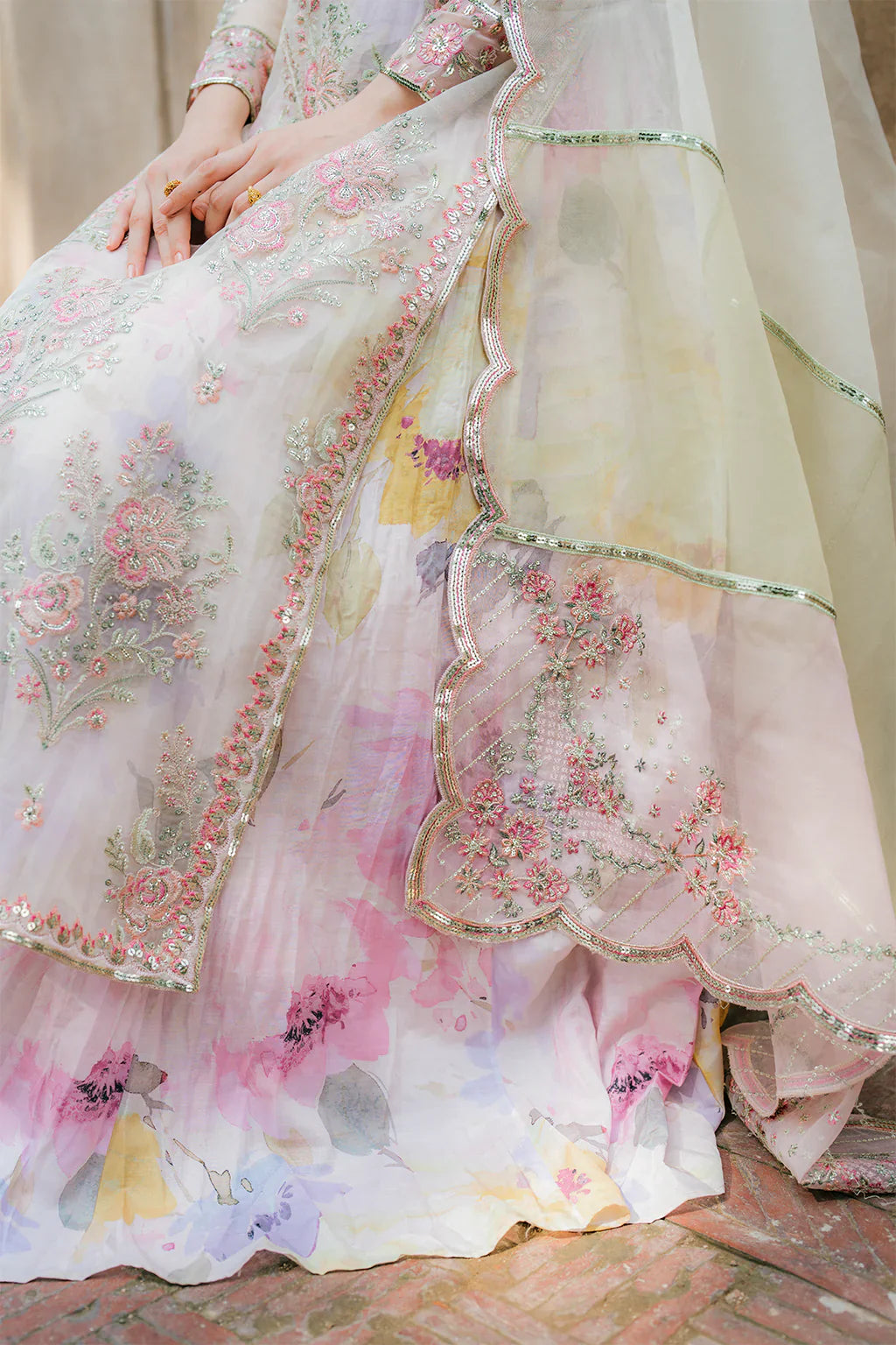 Iznik | Exclusive Formals | UE-320 Printed Raw Silk - House Of Hania