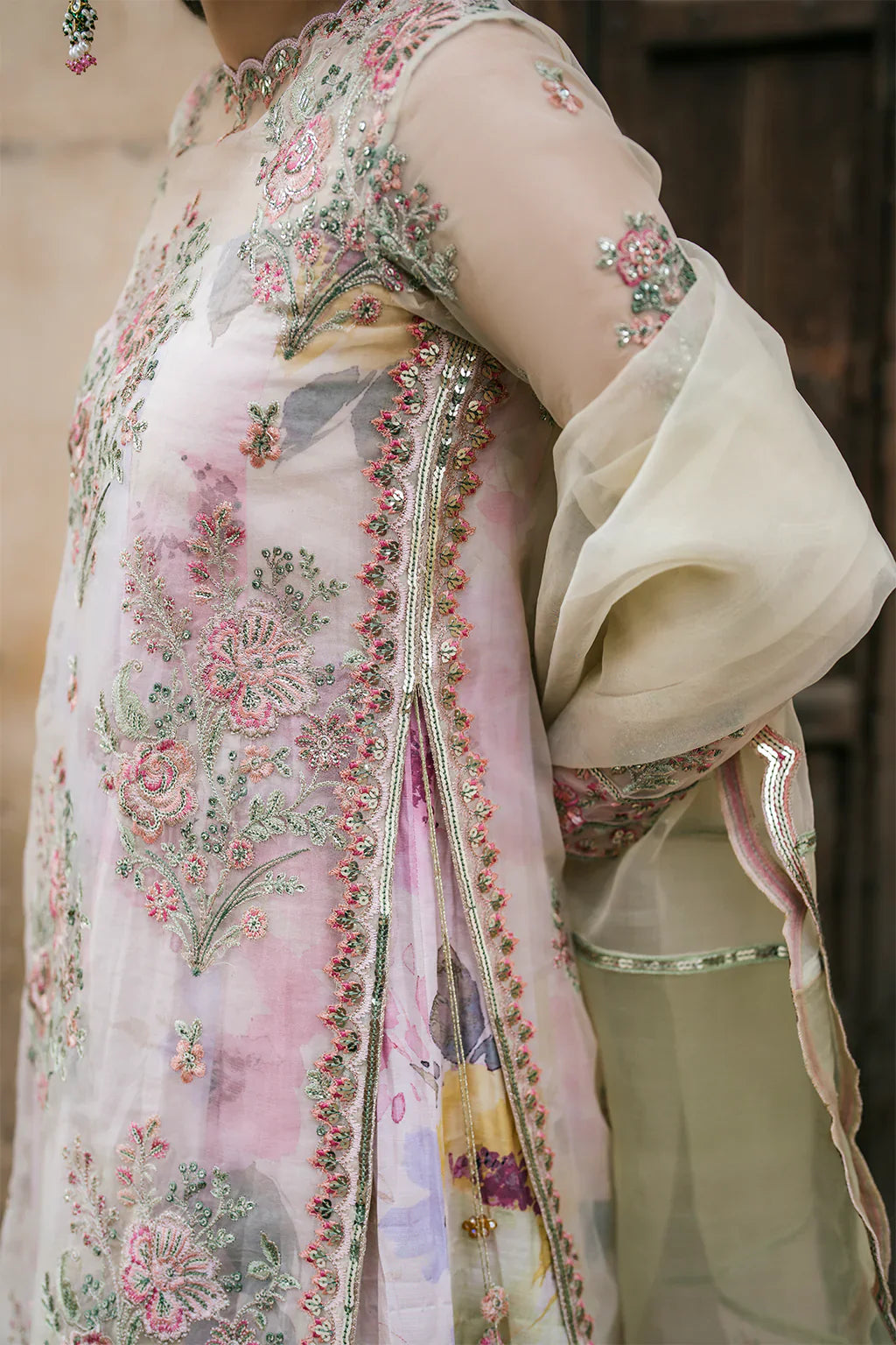Iznik | Exclusive Formals | UE-320 Printed Raw Silk - House Of Hania