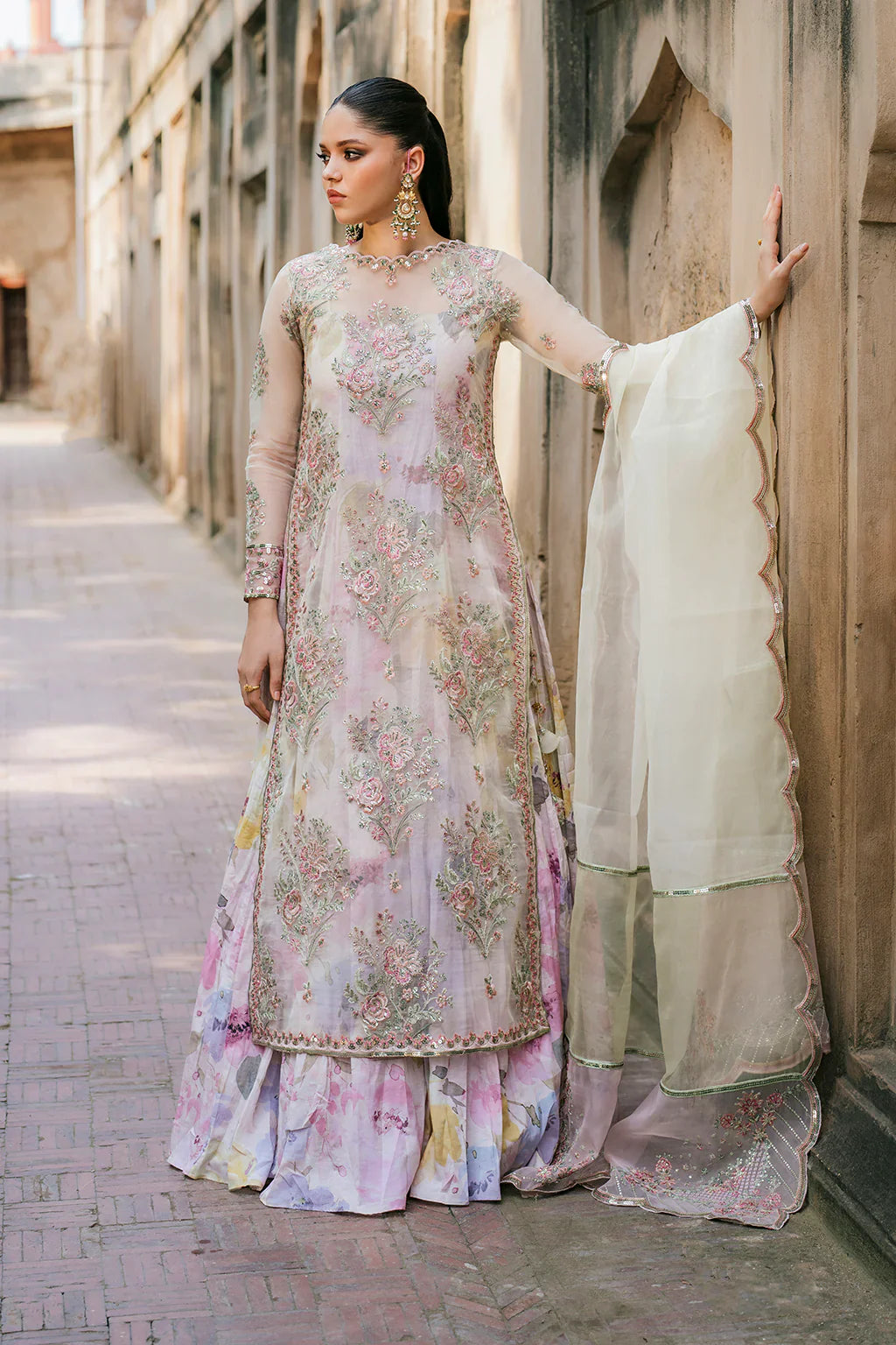 Iznik | Exclusive Formals | UE-320 Printed Raw Silk - House Of Hania