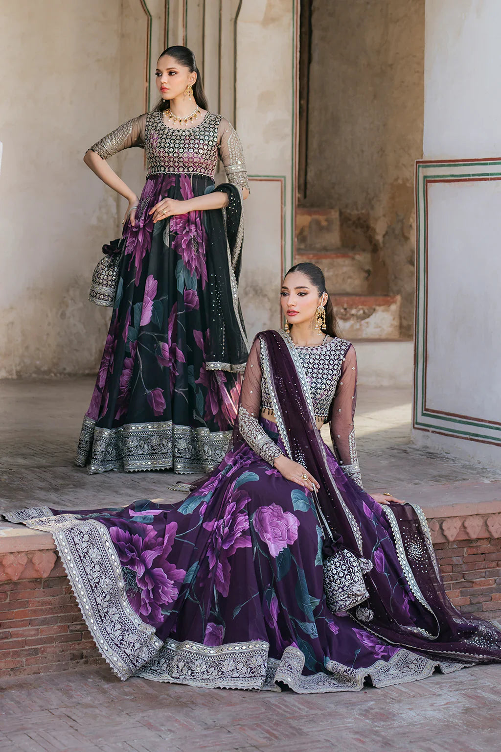 Iznik | Exclusive Formals | UE-321 Printed Chiffon - House Of Hania
