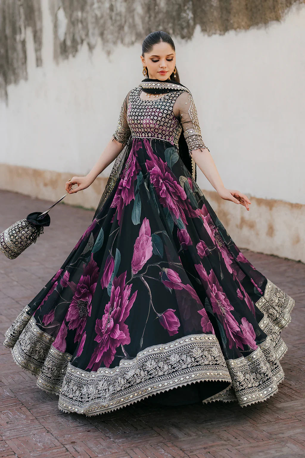 Iznik | Exclusive Formals | UE-321 Printed Chiffon - House Of Hania