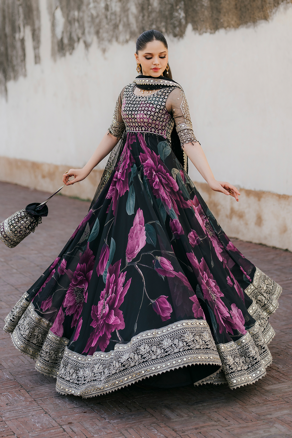 Iznik | Exclusive Formals | UE-321 Printed Chiffon - House Of Hania