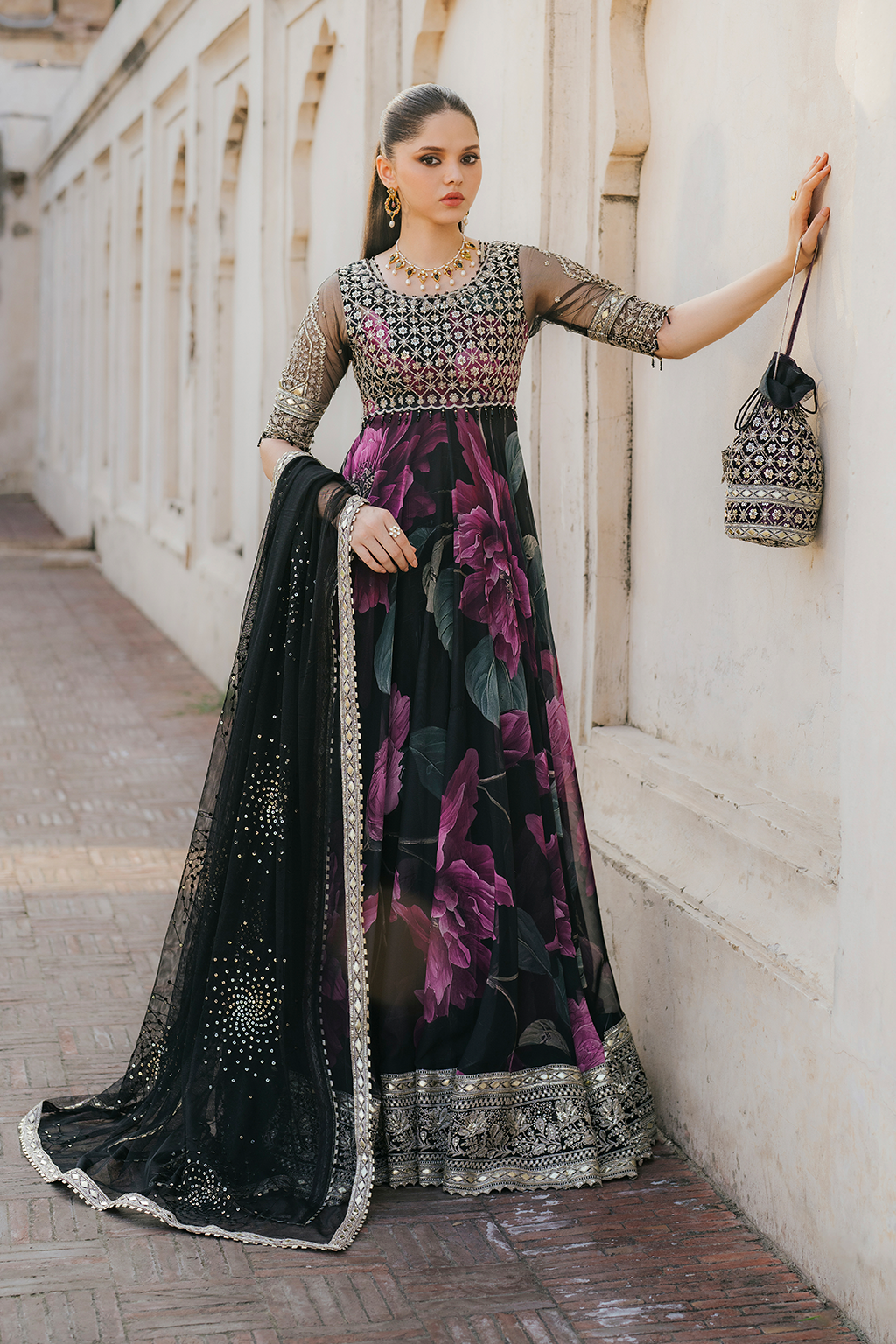 Iznik | Exclusive Formals | UE-321 Printed Chiffon - House Of Hania