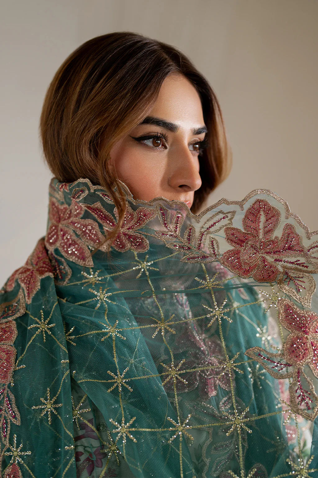 Iznik | Exclusive Formals | UE-411 Printed Silk - House Of Hania