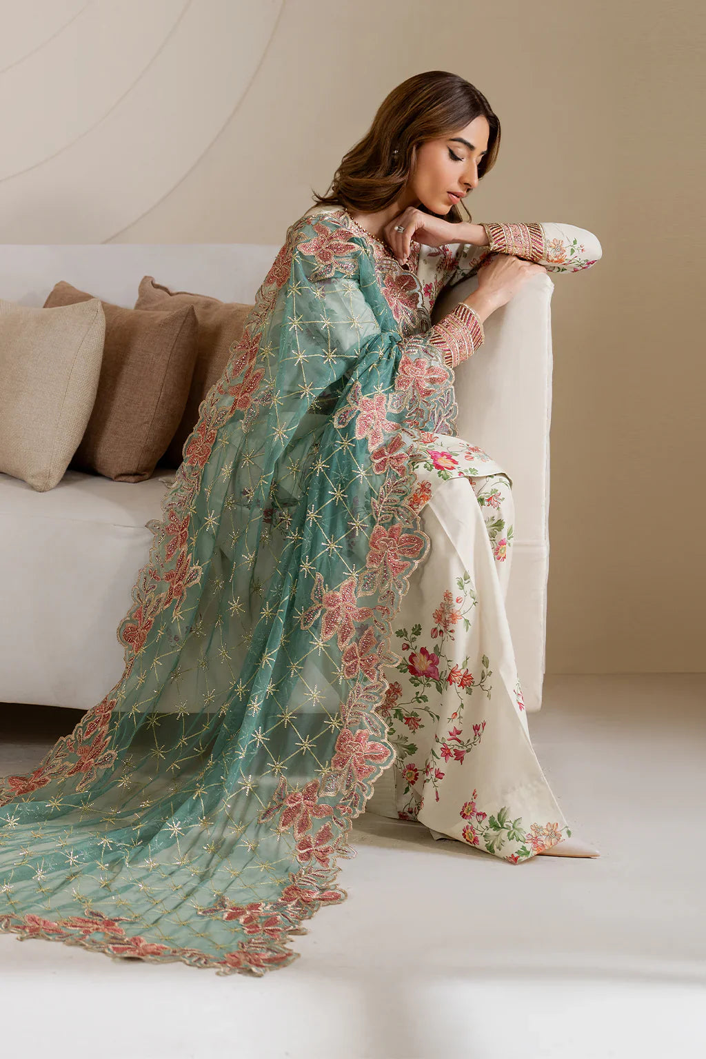 Iznik | Exclusive Formals | UE-411 Printed Silk - House Of Hania