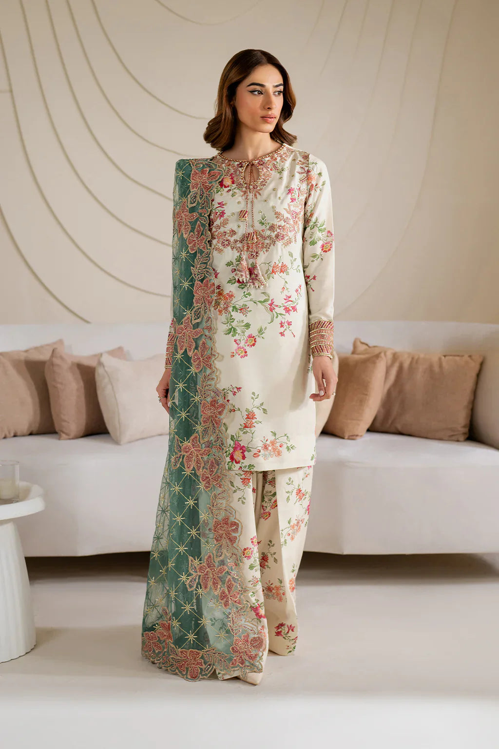 Iznik | Exclusive Formals | UE-411 Printed Silk - House Of Hania