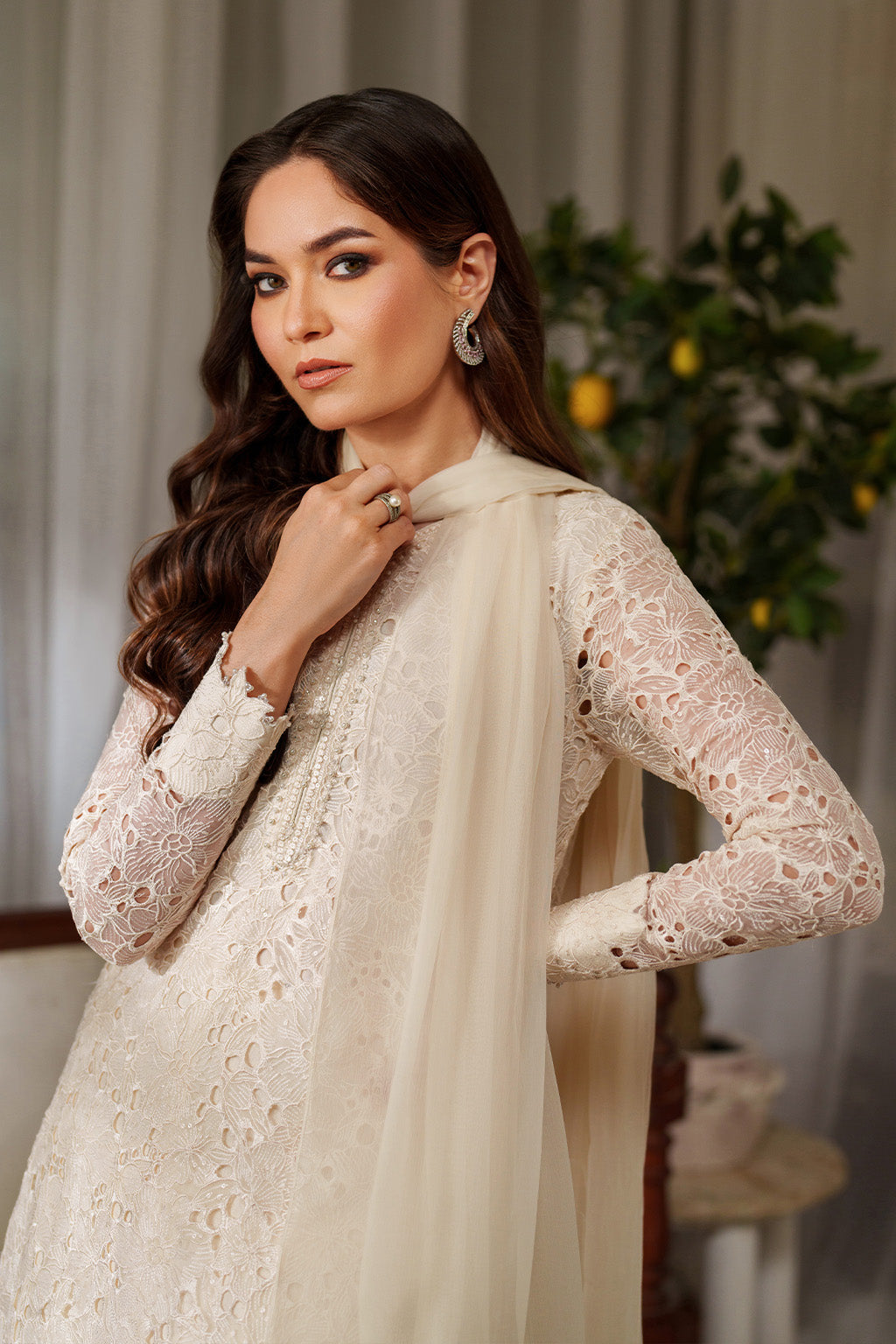 Iznik | Exclusive Formals | UE-532 Embroidered Chiffon - House Of Hania