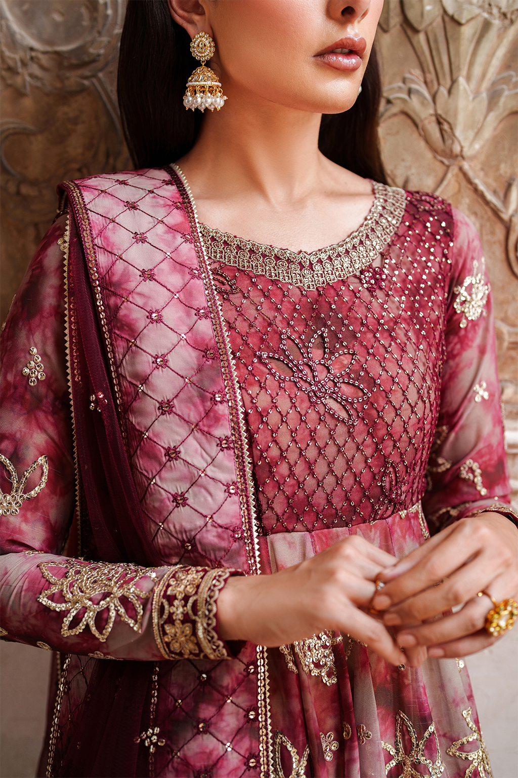 Iznik | Exclusive Formals | UE-533 Printed Chiffon - House Of Hania