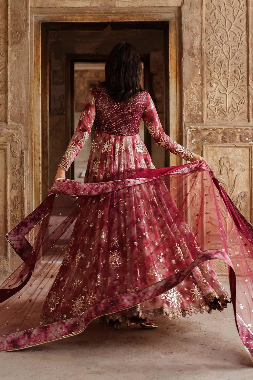Iznik | Exclusive Formals | UE-533 Printed Chiffon - House Of Hania