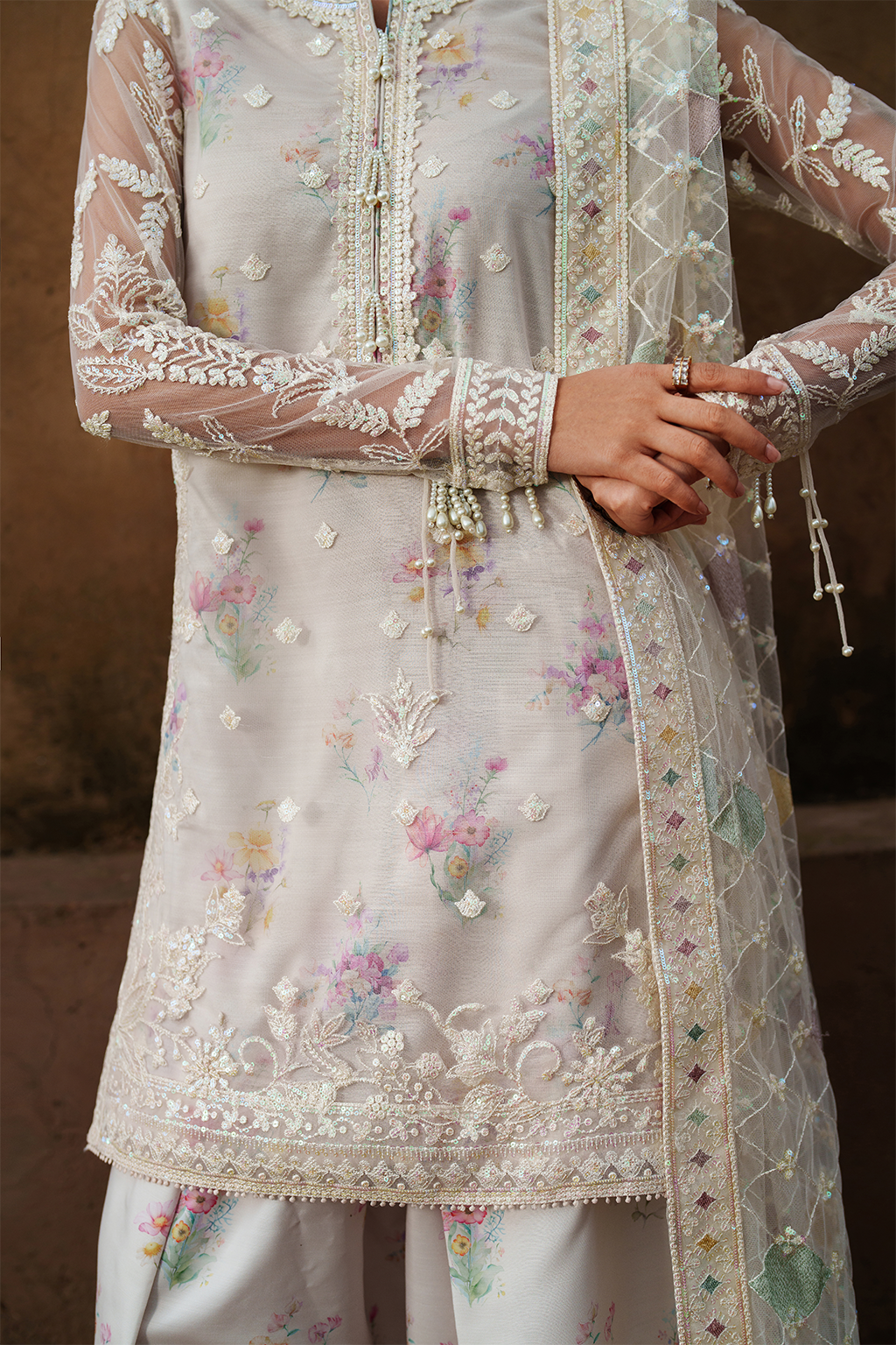 Iznik | Exclusive Formals | UE-534 Embroidered Net - House Of Hania