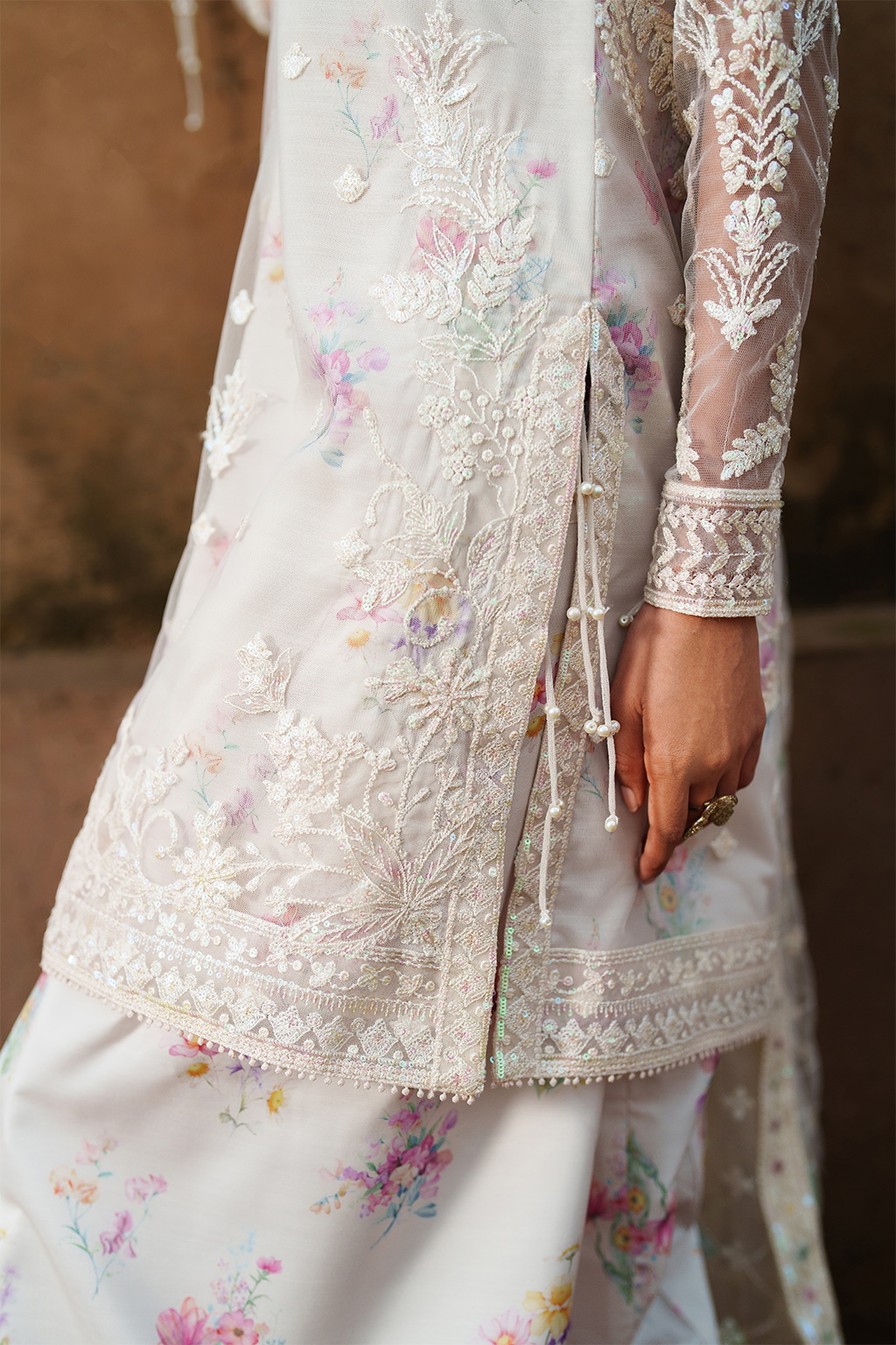 Iznik | Exclusive Formals | UE-534 Embroidered Net - House Of Hania
