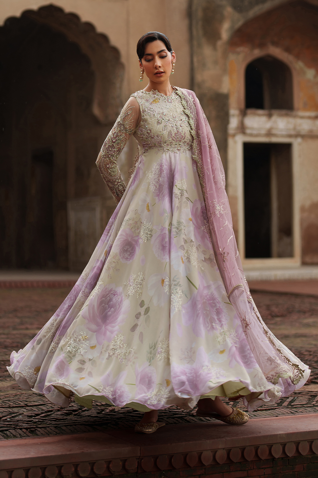 Iznik | Exclusive Formals | UE-546 Embroidered Chiffon - House Of Hania