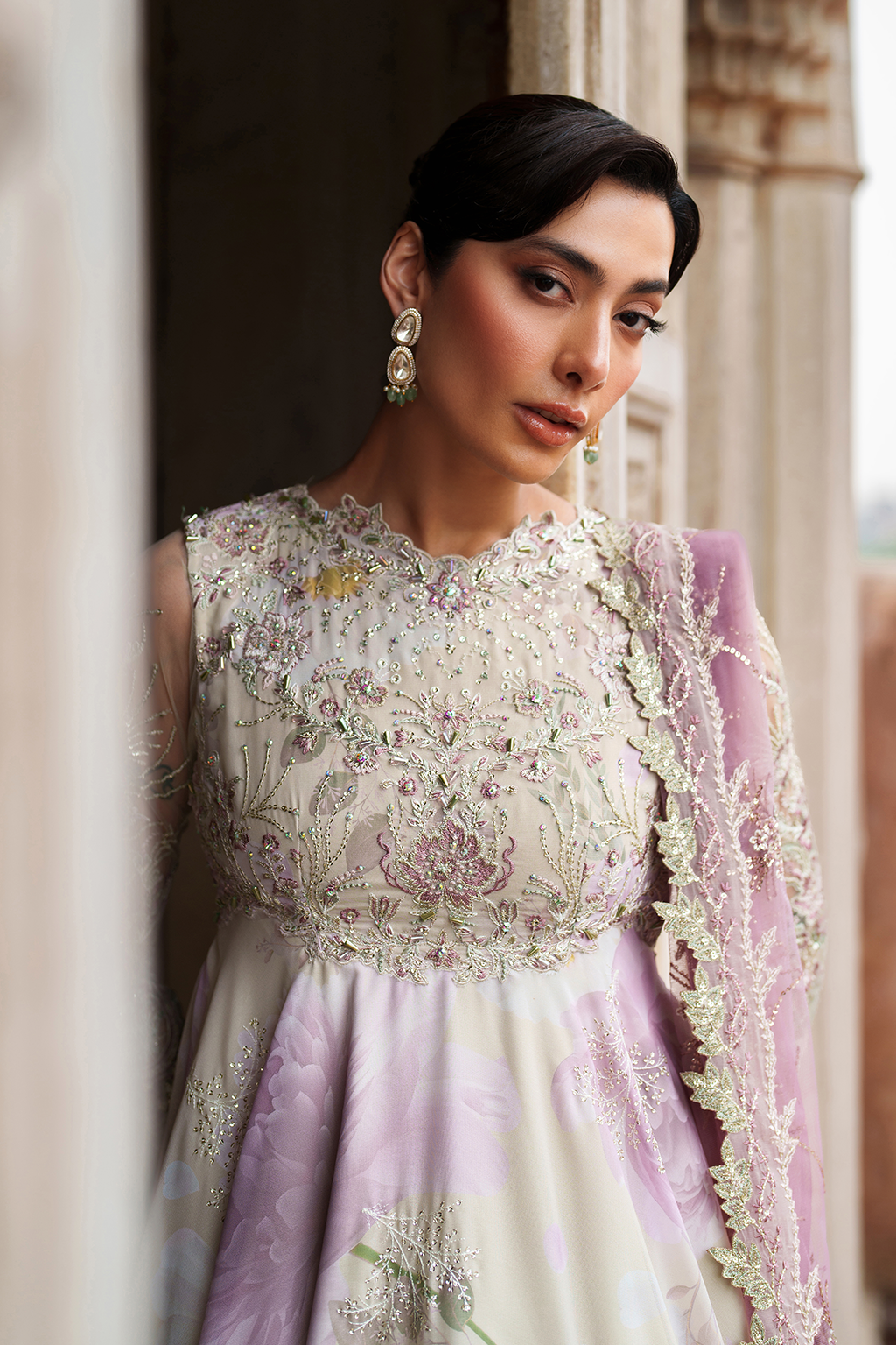 Iznik | Exclusive Formals | UE-546 Embroidered Chiffon - House Of Hania