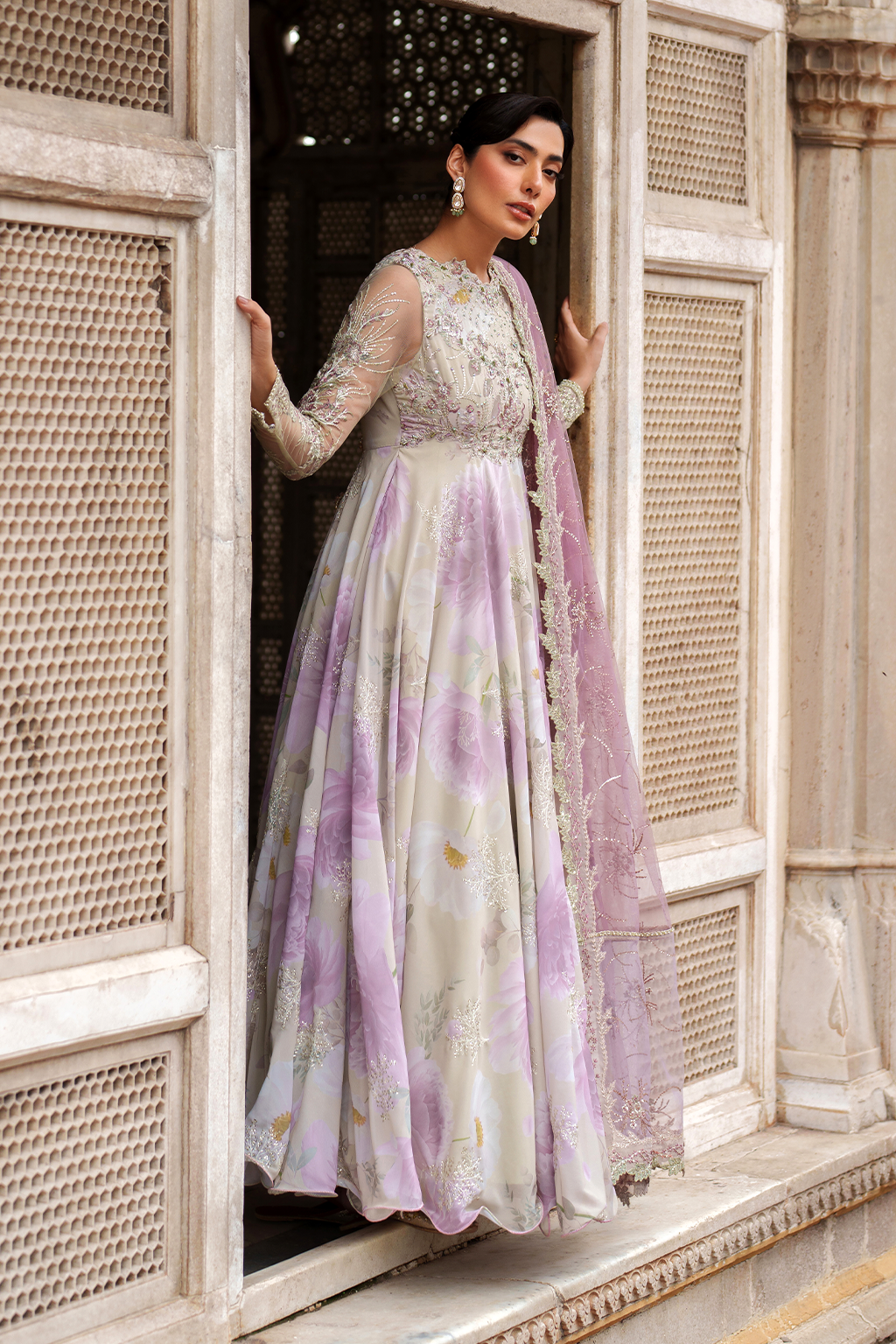 Iznik | Exclusive Formals | UE-546 Embroidered Chiffon - House Of Hania