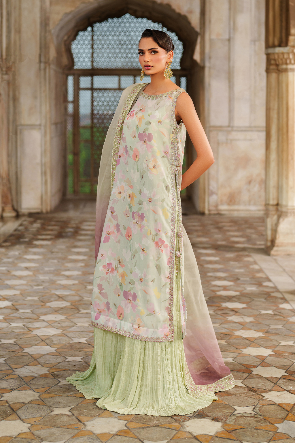 Iznik | Exclusive Formals | UE-549  Printed Chiffon - House Of Hania