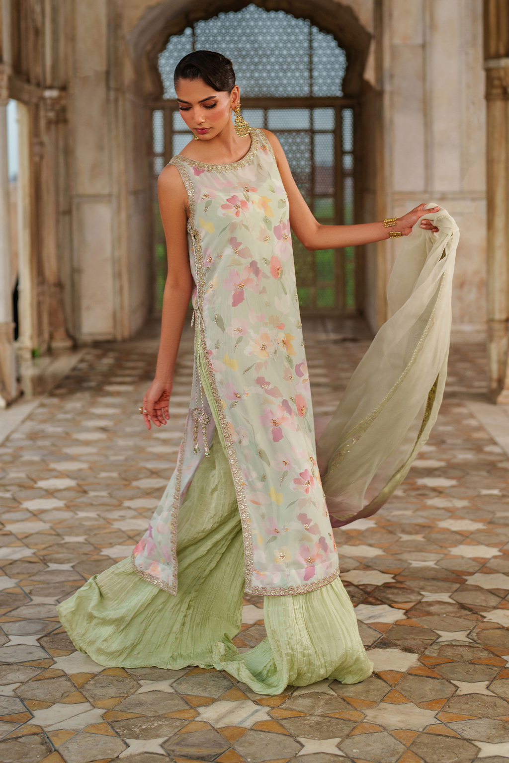 Iznik | Exclusive Formals | UE-549  Printed Chiffon - House Of Hania